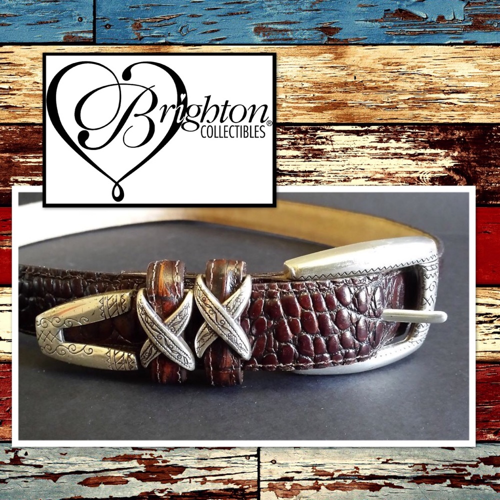 Awesome BRIGHTON Crocodile Embossed Belt